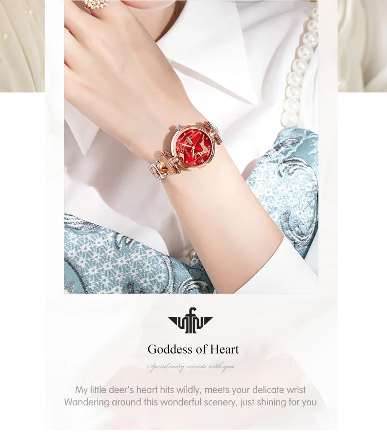 OUPINKE 3180 Luxury Brand Women Watch Original Automatic Mechanical Watch Calendar Elegant Women Dress Bracelet Watch Gift Box