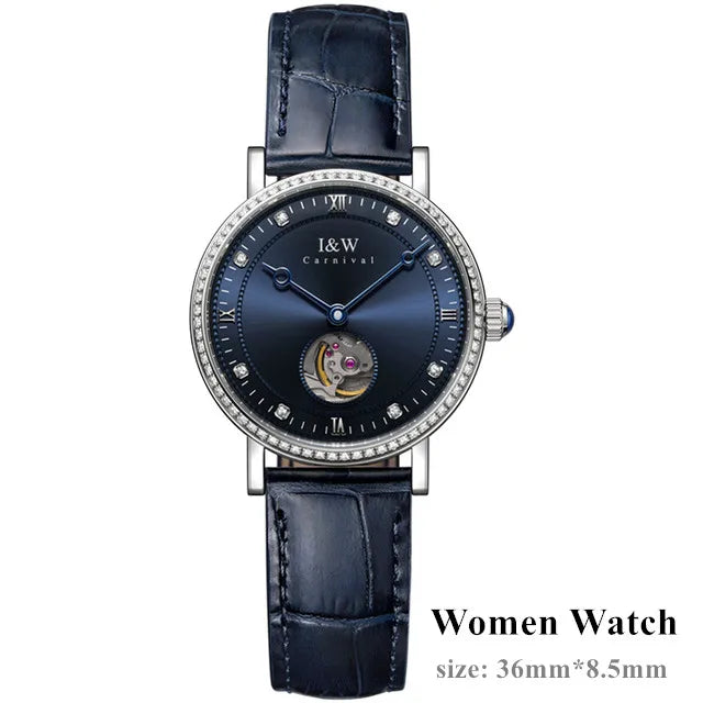 CARNIVAL Brand Luxury Mechanical Watch for Women Ladies Fashion Sapphire Automatic Movement Wristwatches Waterproof Reloj Mujer