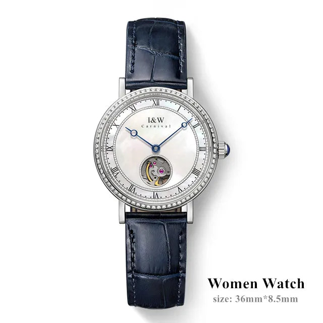 CARNIVAL Brand Luxury Mechanical Watch for Women Ladies Fashion Sapphire Automatic Movement Wristwatches Waterproof Reloj Mujer