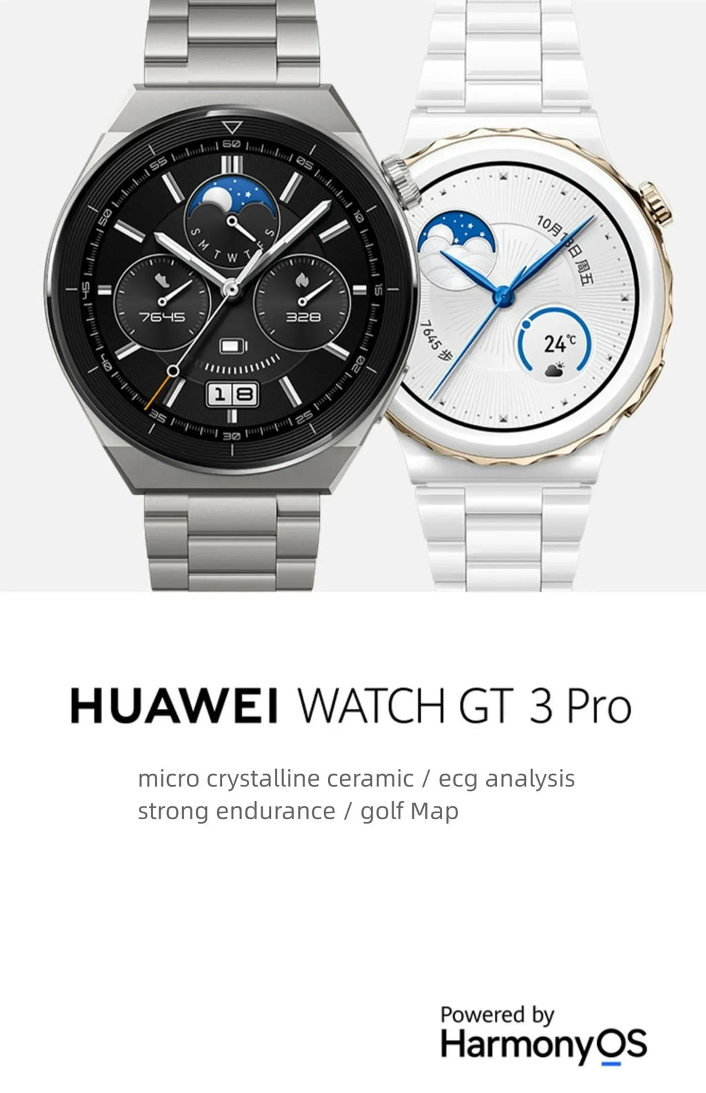 HUAWEI WATCH GT 3 Pro Titanium Body Sapphire Glass Mirror Diving Grade Waterproof 14 Days Long Battery Life Blood Oxygen Monitor