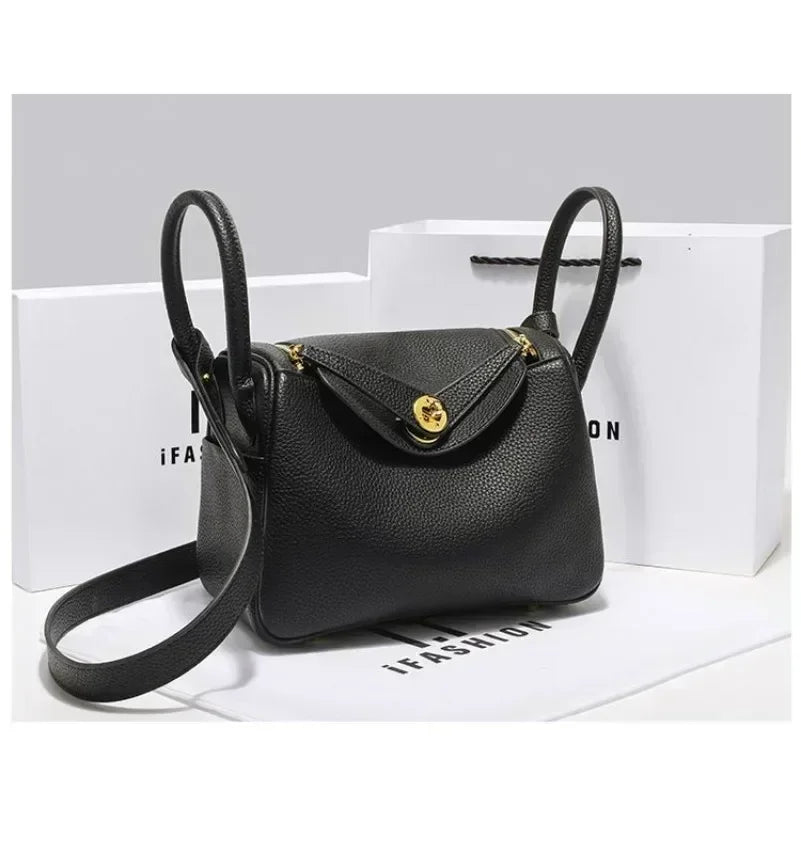 Genuine Leather Lady Lindi Bag Large Shoulder Bag for Women Cute Ladies Side Bag Luxury Handbags BH3
