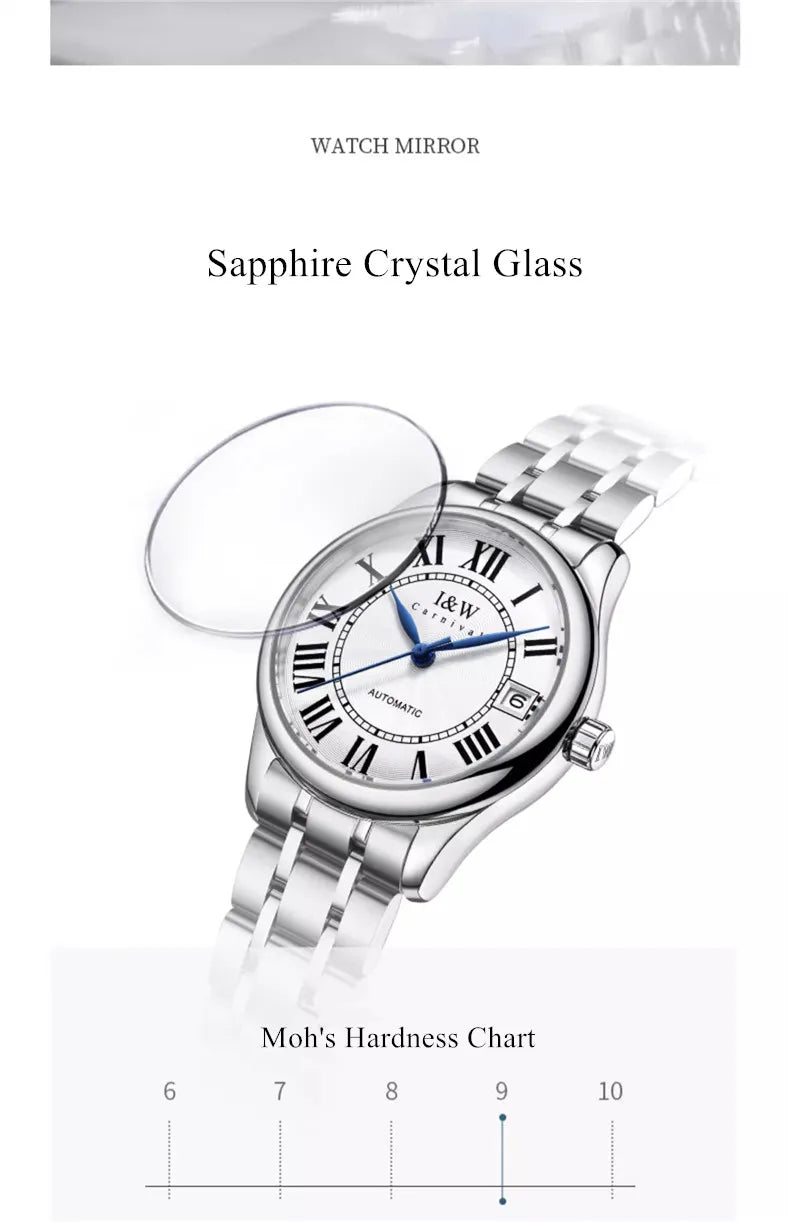 Switzerland Made Watch for Women CARNIVAL Brand Luxury Automatic Mechanical Watches Ladies Fashion Waterproof 2025 Reloj Mujer