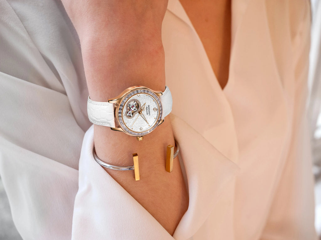 Boderry Luxury Watch Women Automatic Seagull ST1 Diamond Skeleton Sapphire Crystal Glass Female Waterproof Wristwatch Marry Gift