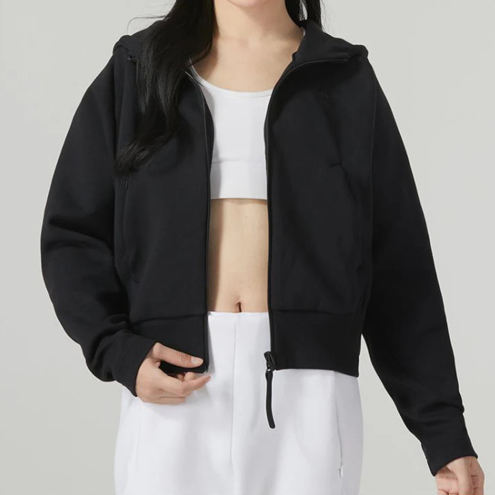 Adidas Fashion Women's Zip - Up Hoodie, Trendy Cropped Style & Brand Logo, For Streetwear & Workout Scenes