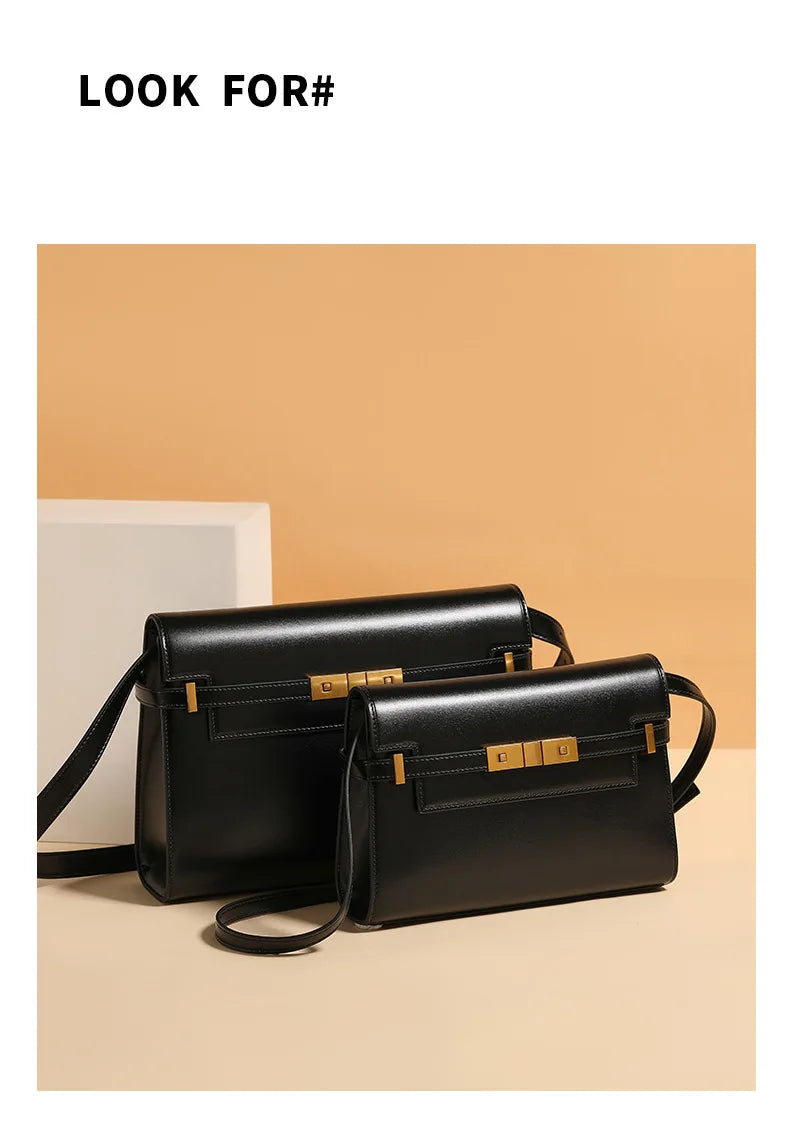 Designer luxury bag women's bag Premium vintage crossbody bag Casual commuter leather shoulder bag