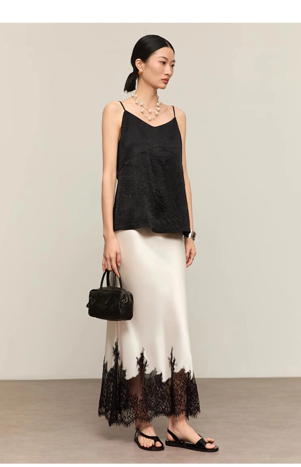 2025 New Arrival Summer Women Casual High Waist Elegant Slim Pencil Skirt Lace Patchwork Good Quality Ankle-length Skirts T11