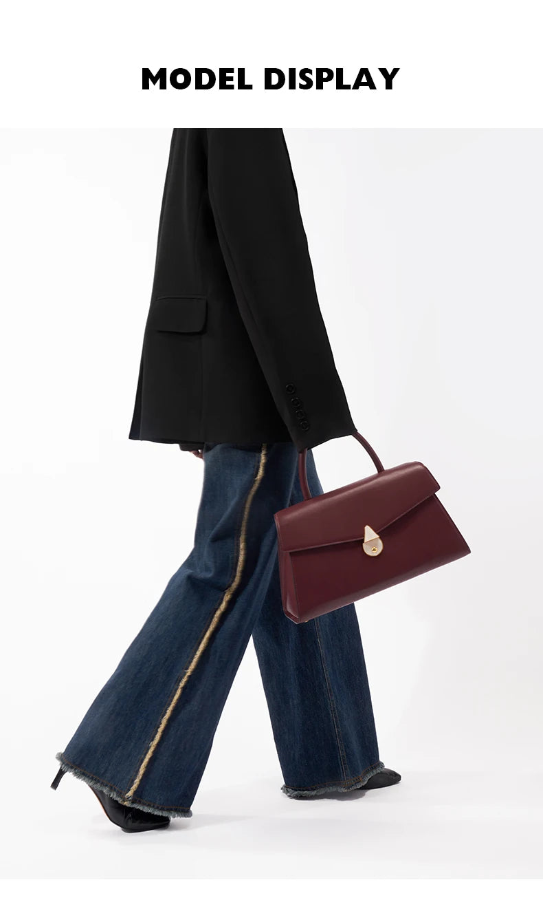 Genuine Leather Women's Bag 2025 New Model Large Capacity Handheld Crossbody Bag Fashionable and Versatile for Autumn and Winter