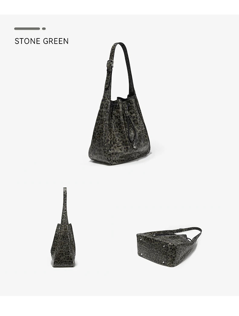 BAFELLI WOMEN'S NEW BAGS LUXURY FASHION LEATHER HANDBAGS 2025 HIGH QUALITY DESIGNER BRAND CAPACITY LADIES SHOULDER LEOPARD PRINT