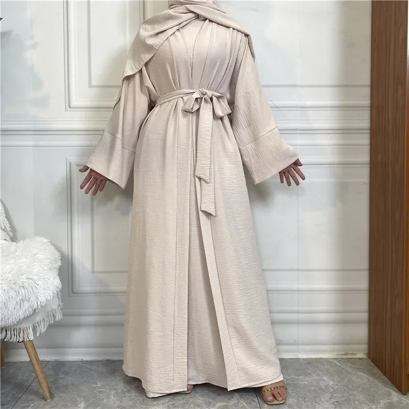 Muslim Fashion Hijab Dubai Abaya Long Dresses Women with Sashes Islam Clothing Abaya African Dresses for Women Musulman Djellaba
