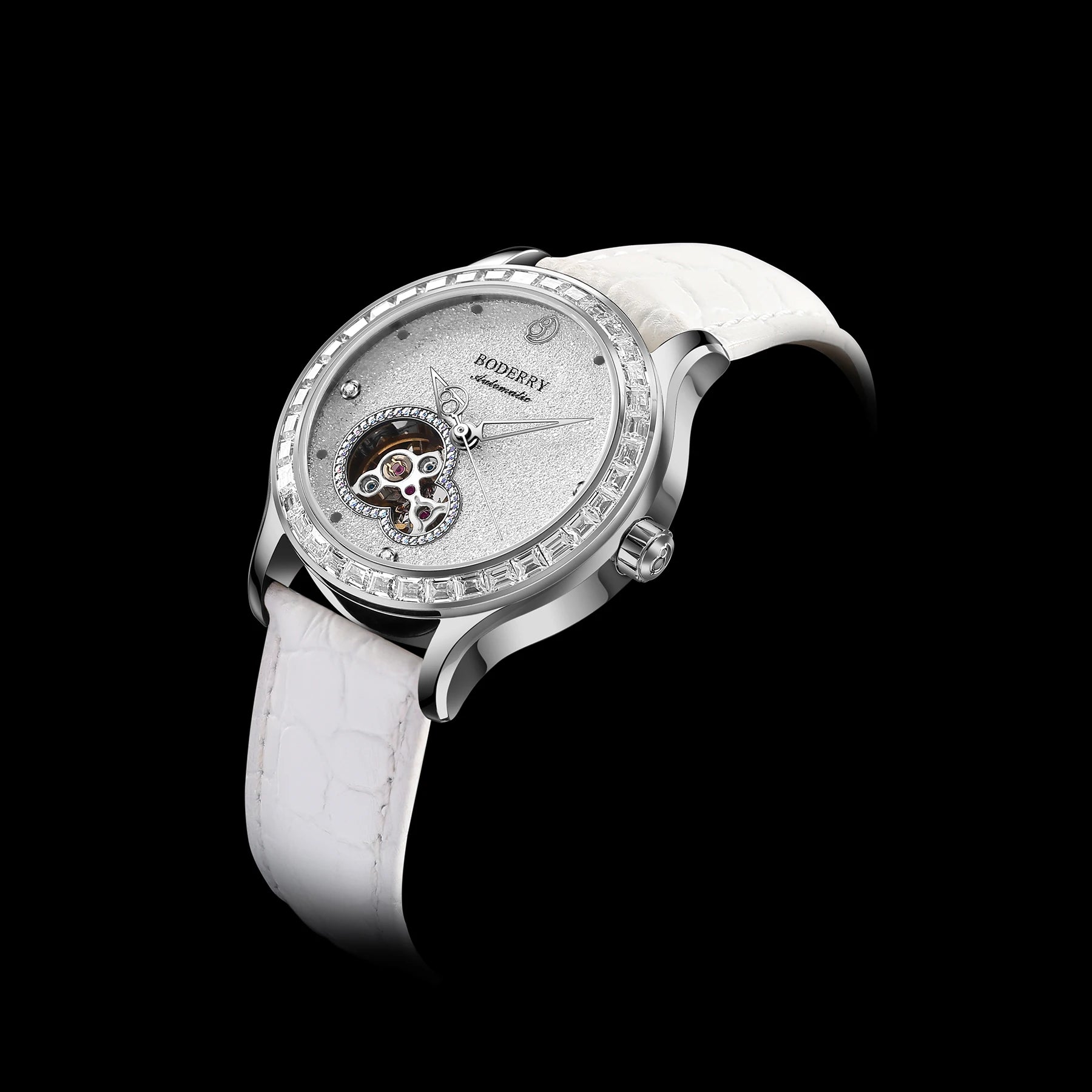 Boderry Luxury Watch Women Automatic Seagull ST1 Diamond Skeleton Sapphire Crystal Glass Female Waterproof Wristwatch Marry Gift