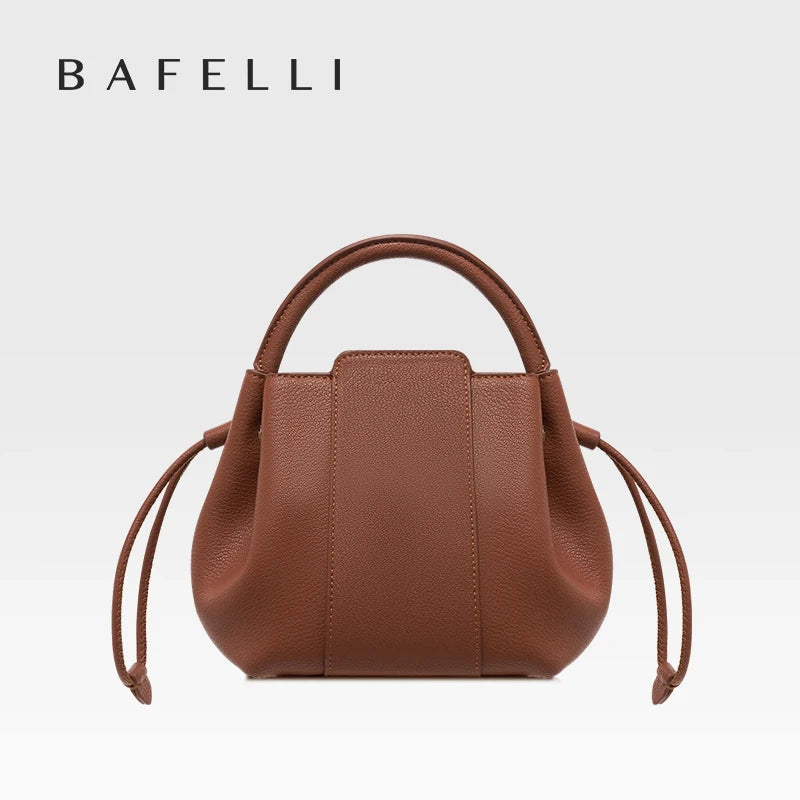 BAFELLI 2025 WOMEN'S HANDBAG BUCKET BAG FASHION LEATHER STYLISH SHOULDER LUXURY BRAND FEMALE DESIGNER PURSE CLASSIC