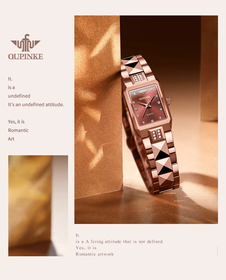 OUPINKE 3246 Japan Movement Automatic Women's Watch Luxury Elegant Diamond Tungsten steel Band Waterproof Wristwatch for Men NEW
