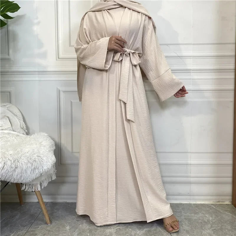 Muslim Fashion Hijab Dubai Abaya Long Dresses Women with Sashes Islam Clothing Abaya African Dresses for Women Musulman Djellaba