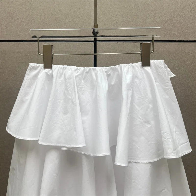 Women's skirt New irregular ruffle edge slim fit women's half skirt for summer 2025 High waist slim pure cotton long skirt y2k
