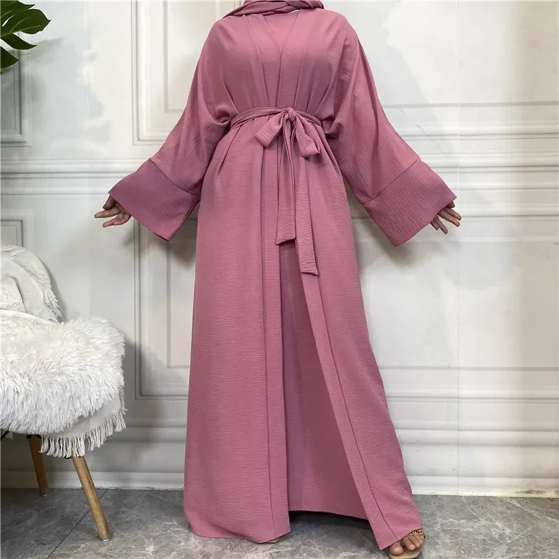 Muslim Fashion Hijab Dubai Abaya Long Dresses Women with Sashes Islam Clothing Abaya African Dresses for Women Musulman Djellaba