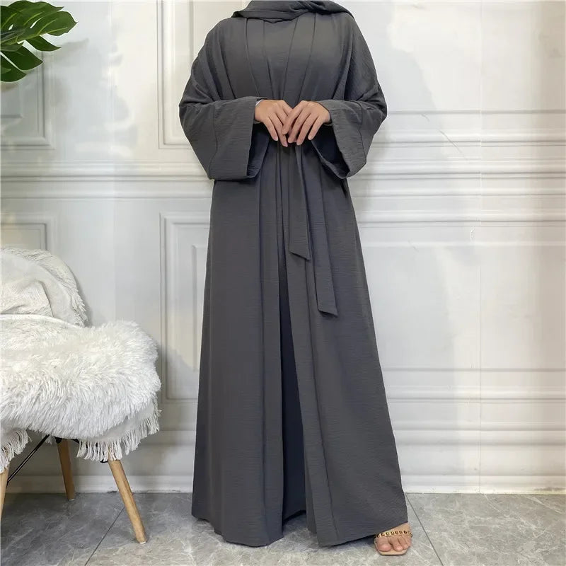 Muslim Fashion Hijab Dubai Abaya Long Dresses Women with Sashes Islam Clothing Abaya African Dresses for Women Musulman Djellaba