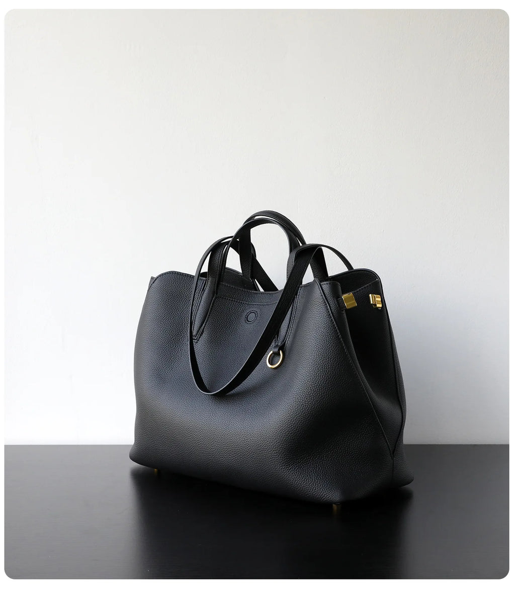 Motingsome Luxury Designer Bags Women Genuine Leather Handbag Fashionable Lady Large Capacity Tote Niche First-layer Cowhide Bag