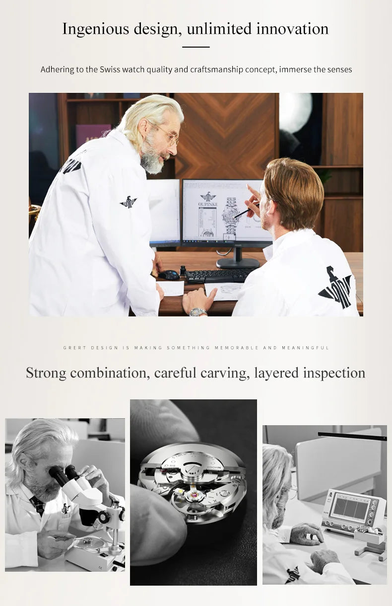 OUPINKE 3170 Womens Watch Elegant Luxury Original Automatic Mechanical Dual Calendar Watches For Ladies Waterproof Reloj Mujer