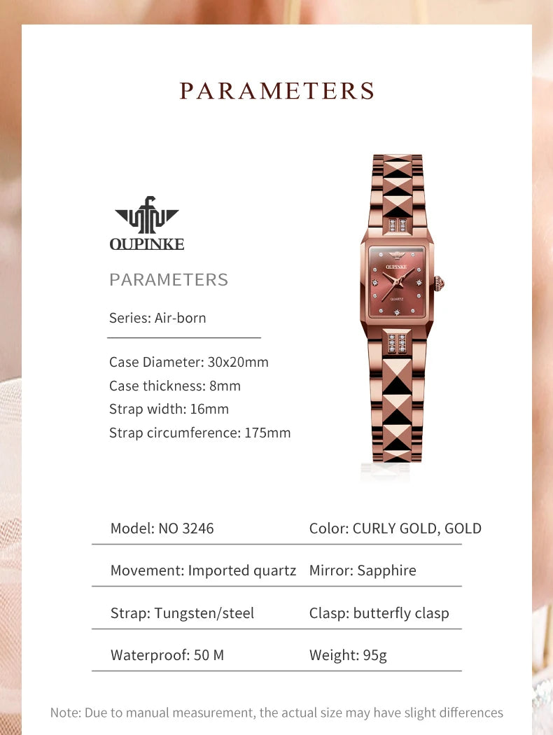 OUPINKE 3246 Japan Movement Automatic Women's Watch Luxury Elegant Diamond Tungsten steel Band Waterproof Wristwatch for Men NEW