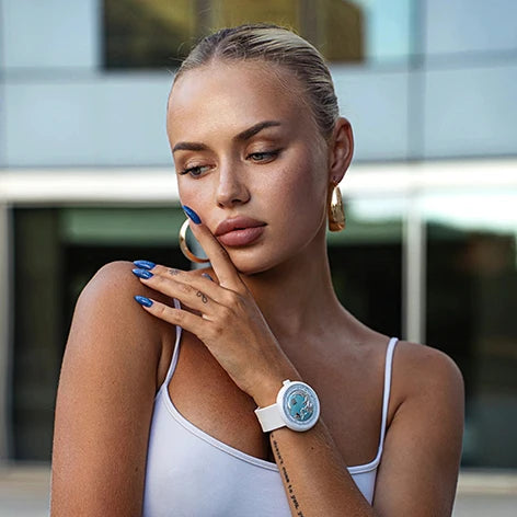 CIGA Design X Series Automatic Movement Couple Watches for Men Women White Ceramic Luminous Skeleton Mechanical Wristwatches