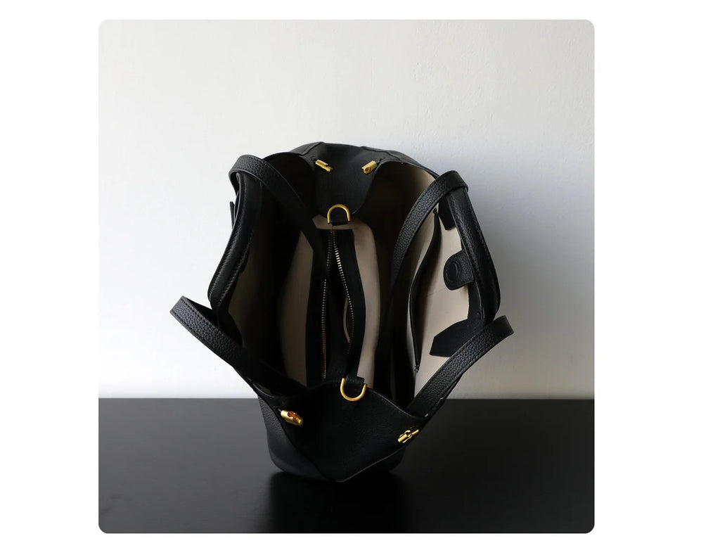 Motingsome Luxury Designer Bags Women Genuine Leather Handbag Fashionable Lady Large Capacity Tote Niche First-layer Cowhide Bag