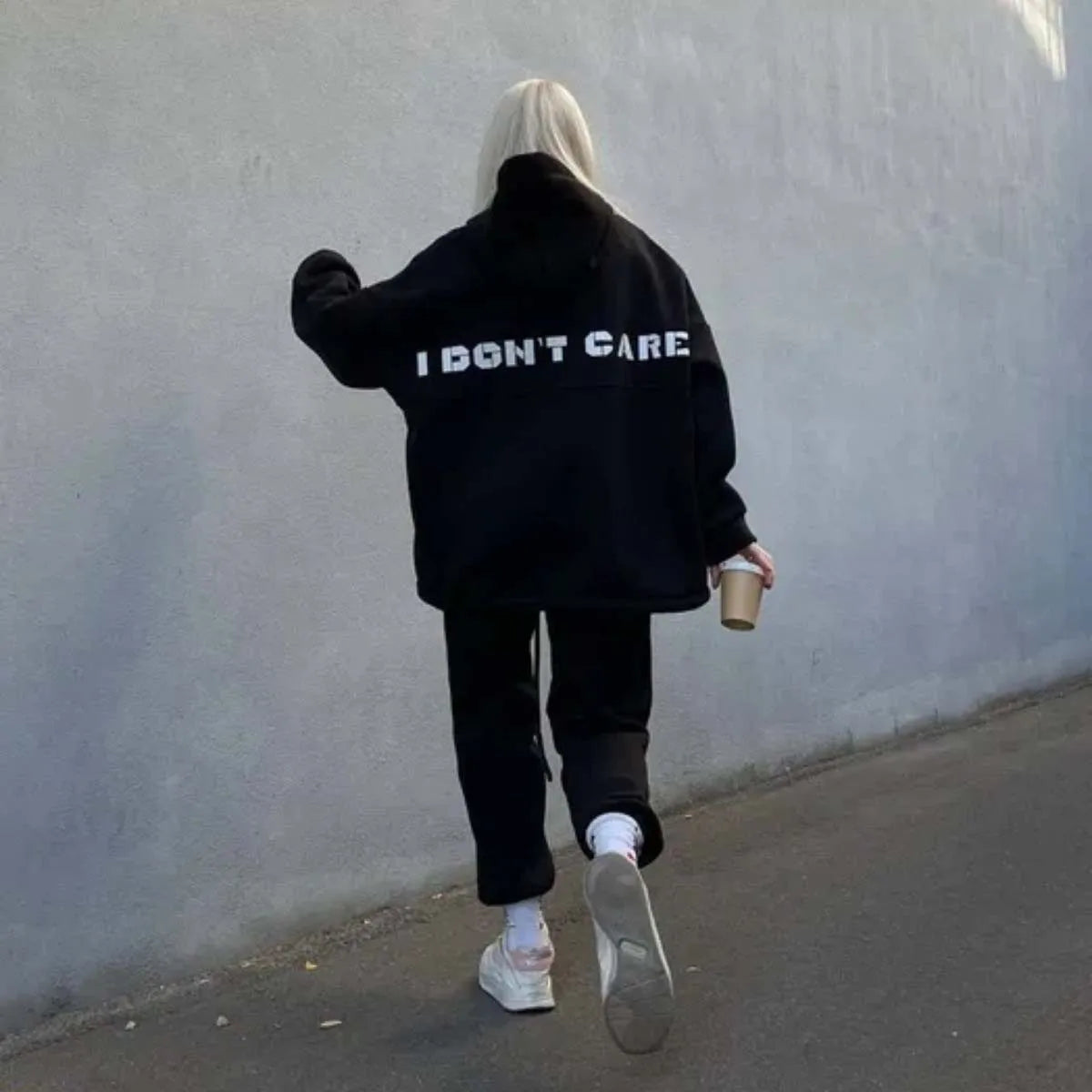 European and American Spring and Autumn Women's Fashion Personalized Hooded Printed Hoodie Sports Fitness Leisure Set