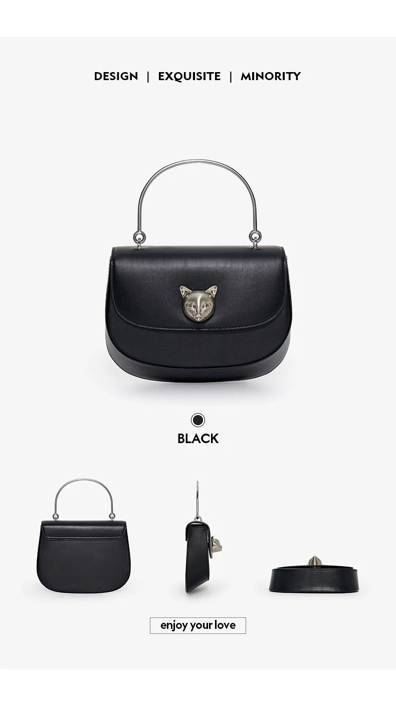 BAFELLI 2025 NEW WOMEN'S HANDBAG CAT EVENING PURSE LUXURY BRAND DESIGNER STYLE FASHION CASUAL CROSSBODAY LEATHER STYLISH