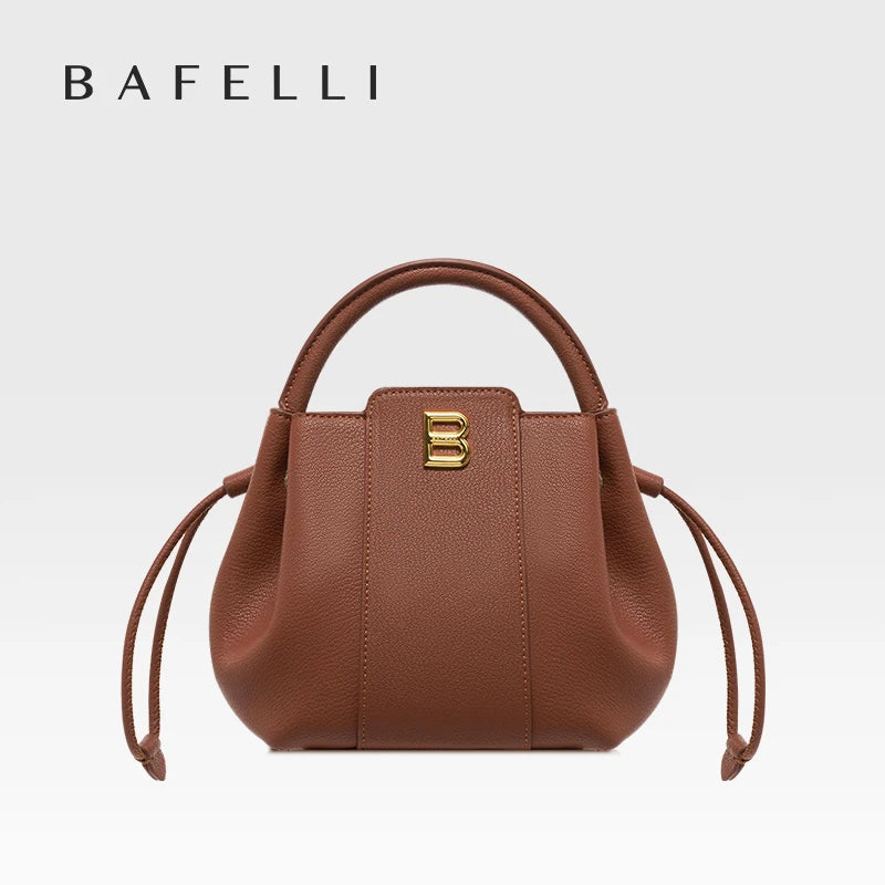BAFELLI 2025 WOMEN'S HANDBAG BUCKET BAG FASHION LEATHER STYLISH SHOULDER LUXURY BRAND FEMALE DESIGNER PURSE CLASSIC