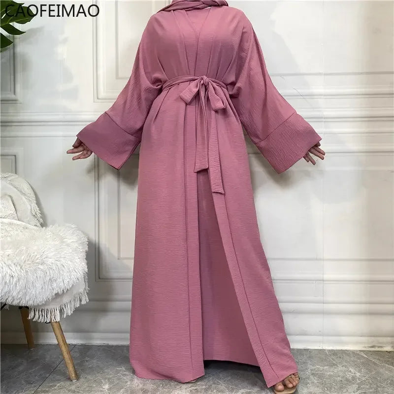 Muslim Fashion Hijab Dubai Abaya Long Dresses Women with Sashes Islam Clothing Abaya African Dresses for Women Musulman Djellaba