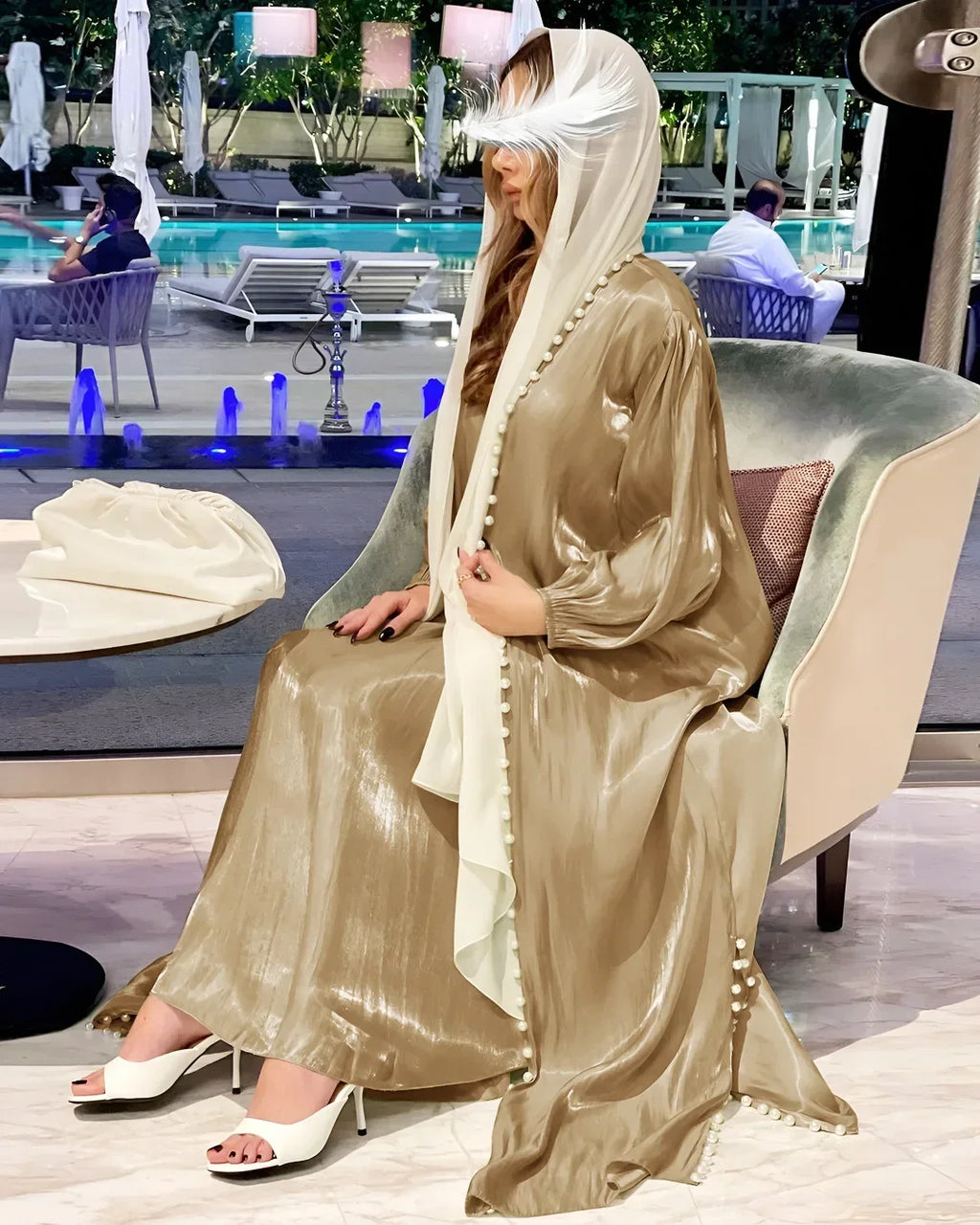 2025 Caftan Muslim Abaya Women Dress 2 Piece Set Abayas Gowns Dubai Arabic Silk Satin Kimono Cardigan Robe Outwear Autumn