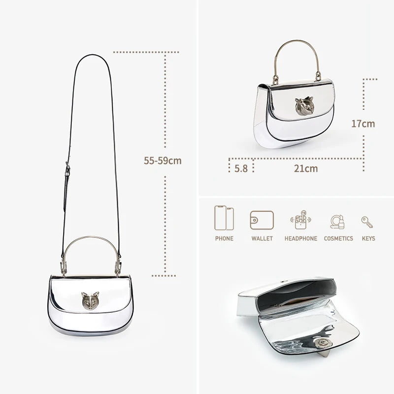 BAFELLI 2025 NEW WOMEN'S HANDBAG CAT EVENING PURSE LUXURY BRAND DESIGNER STYLE FASHION CASUAL CROSSBODAY LEATHER STYLISH