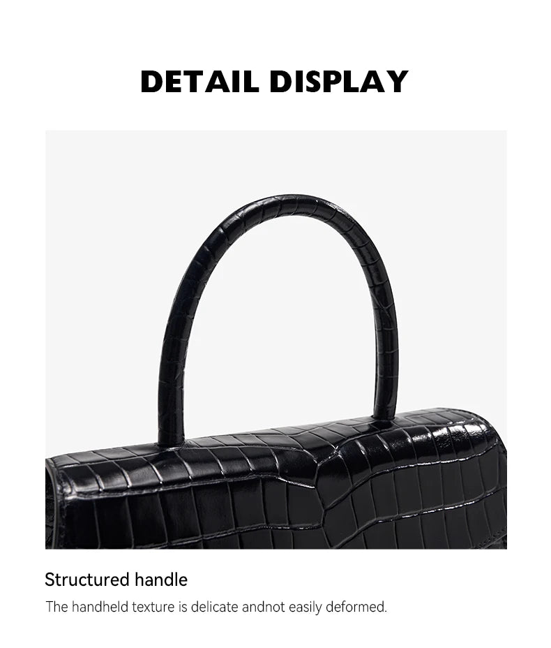 Luxury Genuine Leather Women's Handbag Bafelli Crocodile Pattern Shoulder Bag & Crossbody Purse Stylish Versatile Designer Bag