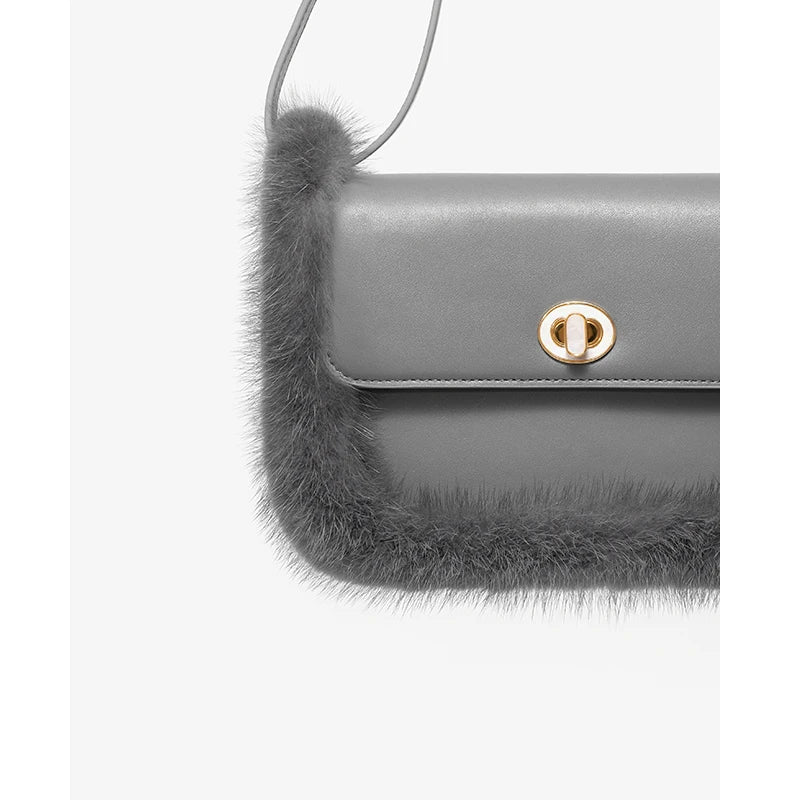 BAFELLI 2025 NEW WOMEN'S BAGS FASHION TRENDING FUR GENUINE LEATHER LUXURY BRAND ORIGINAL DESIGNER CROSSBODY SHOULDER PURSE