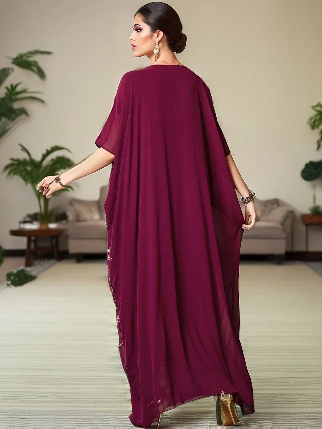 2025 Summer Eid Djellaba Morocco Sequins Embroidery Abayas Short Sleeve Dresses Jalabiya Dubai Turkey Kaftan Women Muslim Robes