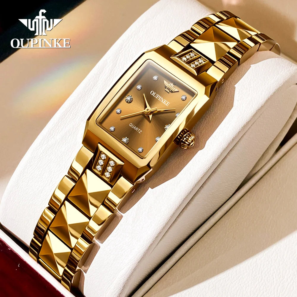 OUPINKE 3246 Japan Movement Automatic Women's Watch Luxury Elegant Diamond Tungsten steel Band Waterproof Wristwatch for Men NEW