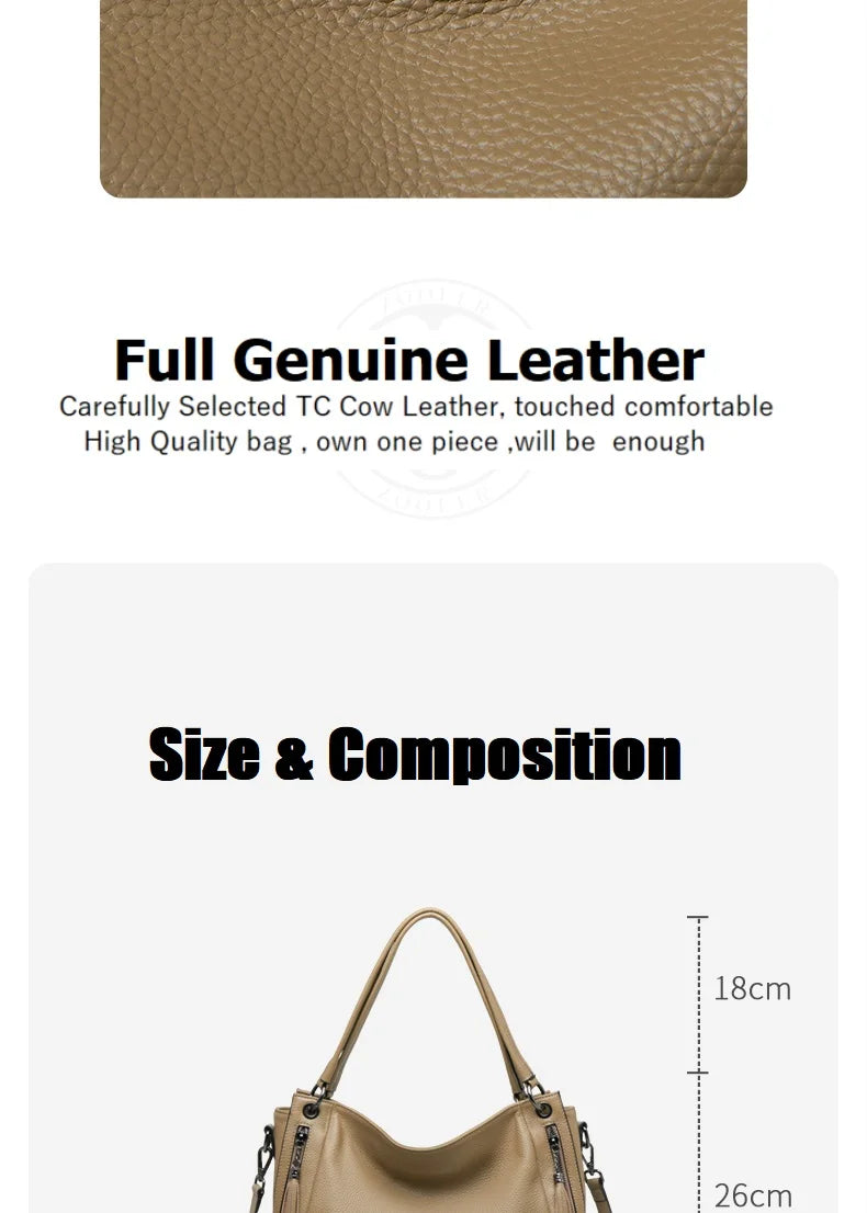Limited Bag ZOOLER Brand Women Genuine Leather Shoulder Bags Female Leather Handbag Purses Cow Skin Bag Elegant Style #SC1753