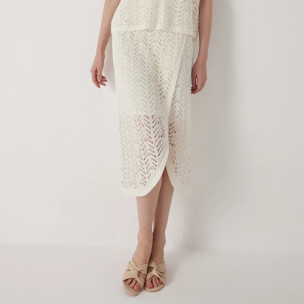 BC1131 Luxury Women's 100% Linen Skirt High-Quality Summer Hollow out Design Elegant Fashionable Casual Skirt