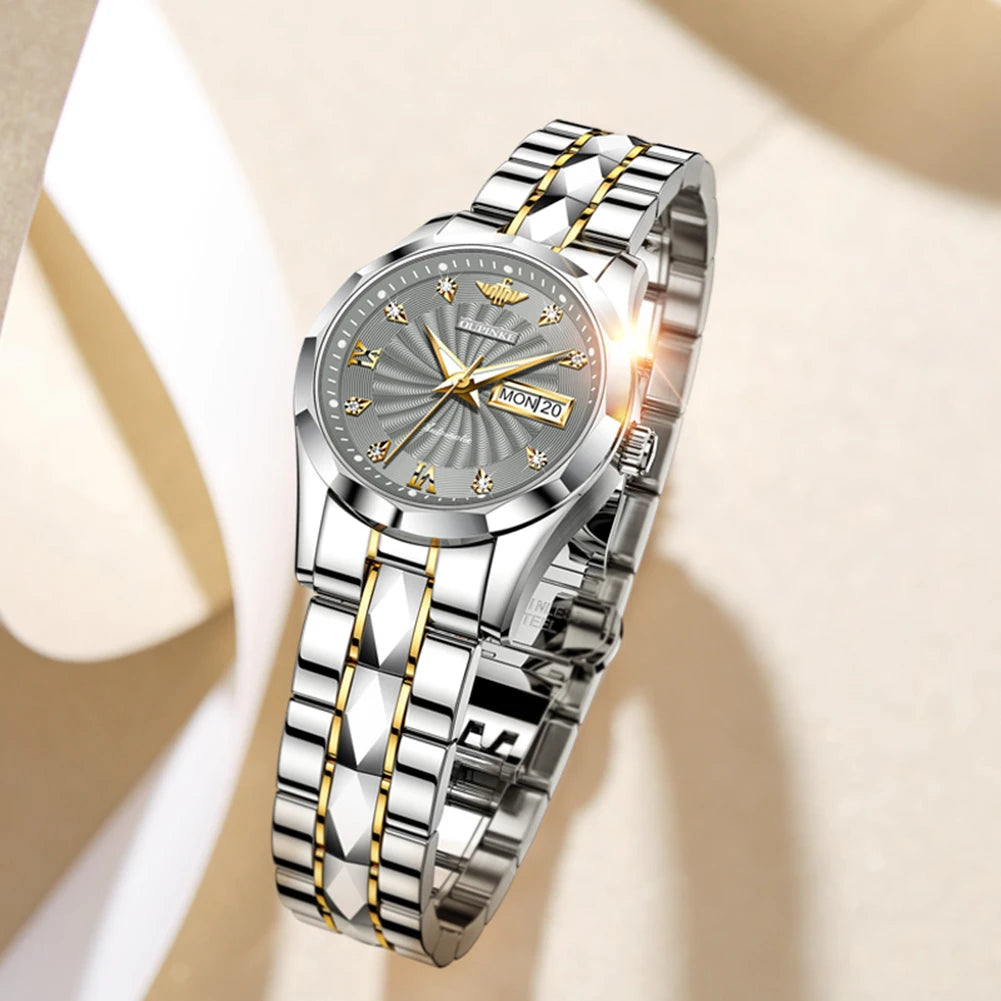 OUPINKE 3169 Luxury Elegant Fashion Womens Watch Automatic Mechanical Day Date Watch For Ladies Waterproof Original Gifts Reloj