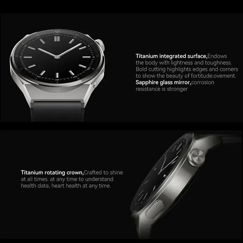 HUAWEI WATCH GT 3 Pro Titanium Body Sapphire Glass Mirror Diving Grade Waterproof 14 Days Long Battery Life Blood Oxygen Monitor