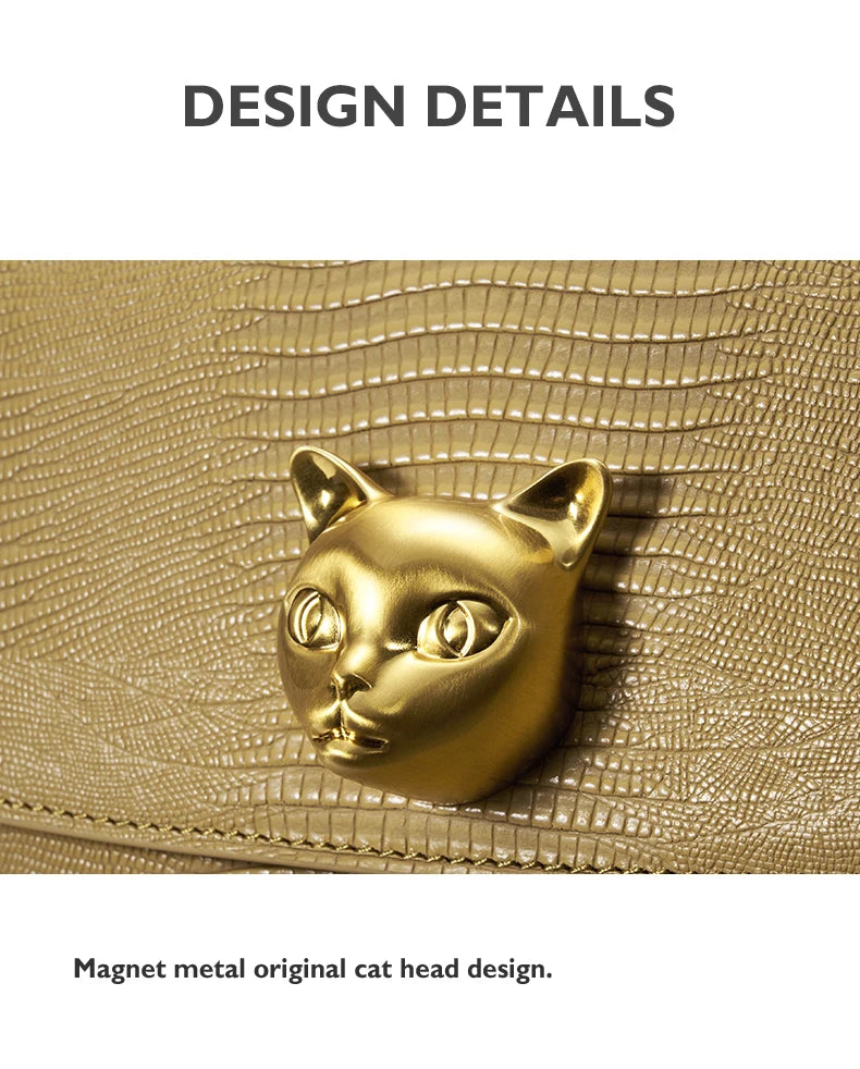 BAFELLI 2025 NEW TREND BOXY MESSAGE BAG LEATHER CAT WOMEN'S CROSSBODY FEMALE SHOULDER PURSE STYLISH FASHION LUXURY DESIGNER