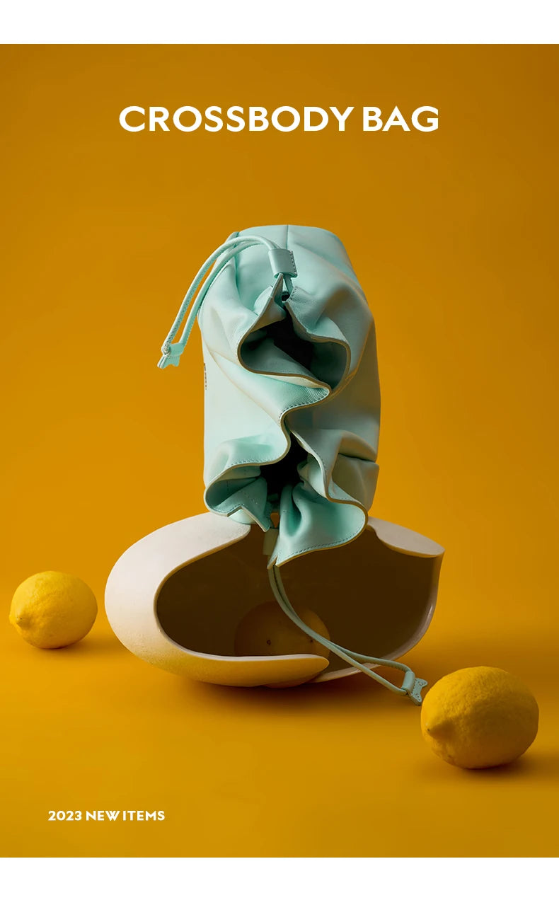 BAFELLI 2025 NEW WOMEN'S BAG LEATHER CASUAL BUCKET HANDBAGS FOR FEMALE TREND FASHION SHOPPER PURSE LUXURY BRAND SHOULDER