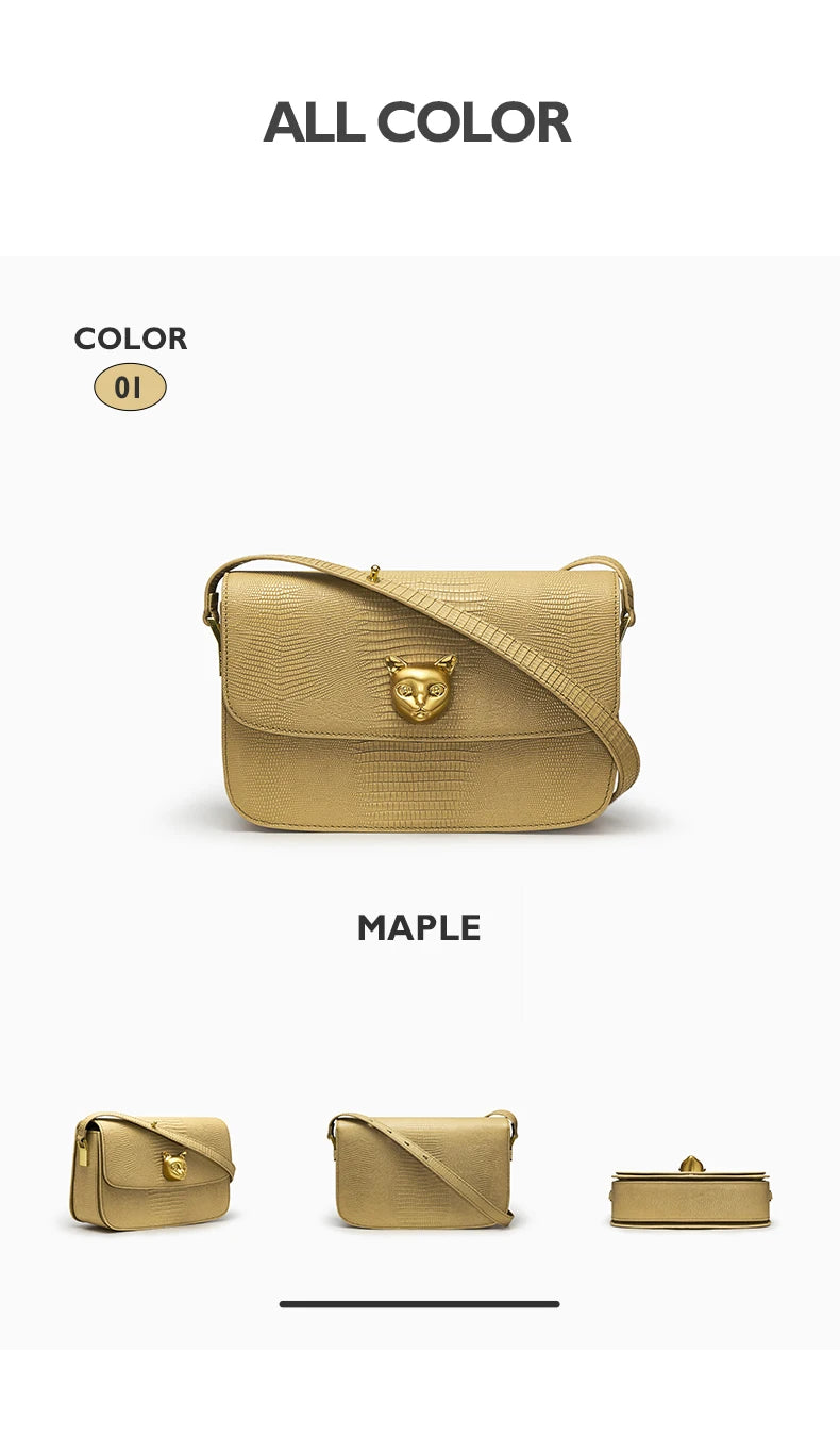 BAFELLI 2025 NEW TREND BOXY MESSAGE BAG LEATHER CAT WOMEN'S CROSSBODY FEMALE SHOULDER PURSE STYLISH FASHION LUXURY DESIGNER