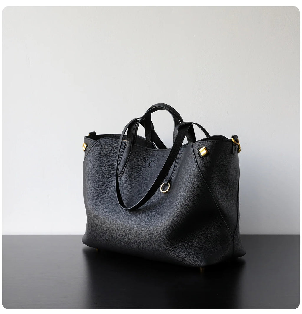 Motingsome Luxury Designer Bags Women Genuine Leather Handbag Fashionable Lady Large Capacity Tote Niche First-layer Cowhide Bag
