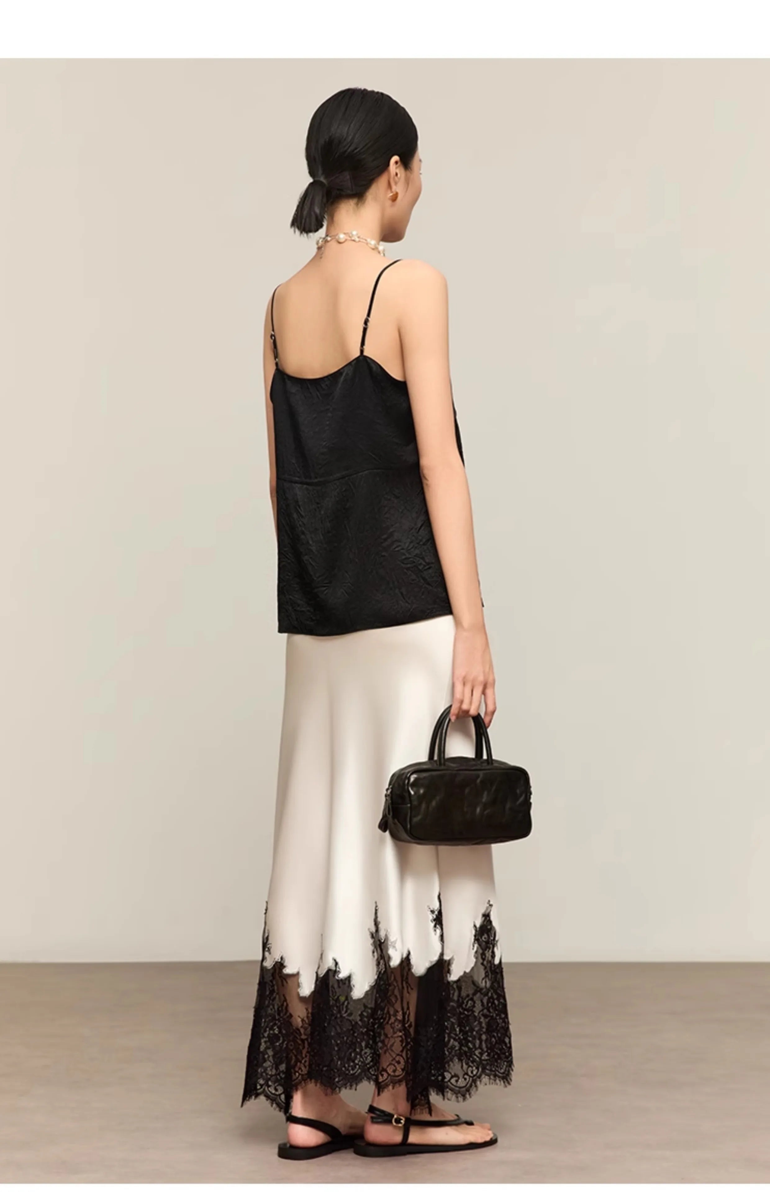 2025 New Arrival Summer Women Casual High Waist Elegant Slim Pencil Skirt Lace Patchwork Good Quality Ankle-length Skirts T11