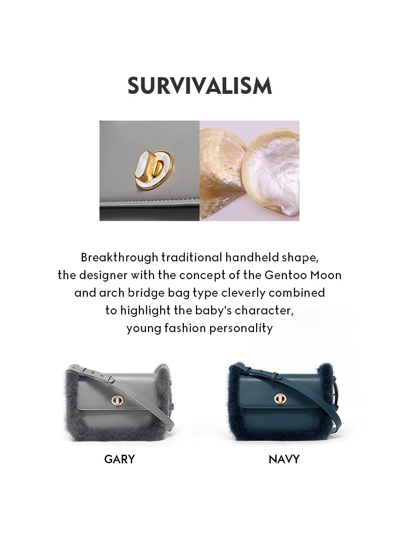 BAFELLI 2025 NEW WOMEN'S BAGS FASHION TRENDING FUR GENUINE LEATHER LUXURY BRAND ORIGINAL DESIGNER CROSSBODY SHOULDER PURSE