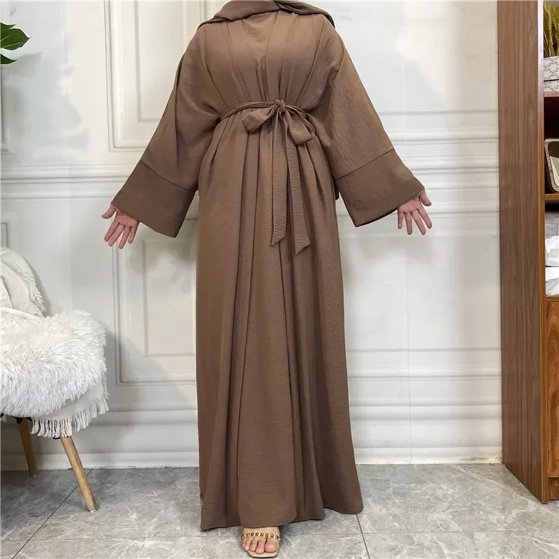 Muslim Fashion Hijab Dubai Abaya Long Dresses Women with Sashes Islam Clothing Abaya African Dresses for Women Musulman Djellaba
