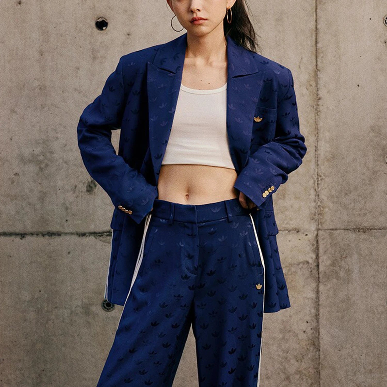 Adidas genuine clover women's casual and fashionable sports suit jacket IX0935