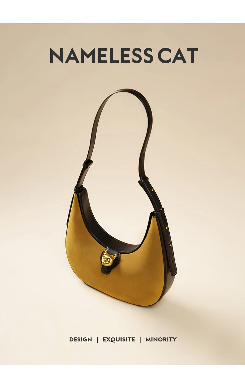 BAFELLI 2025 NEW WOMEN'S HANDBAG CAT SERIES GENUINE LEATHER LUXURY BRAND FASHION RETRO STYLE SHOULDER HOBOS FLAP BAGS FEMALE