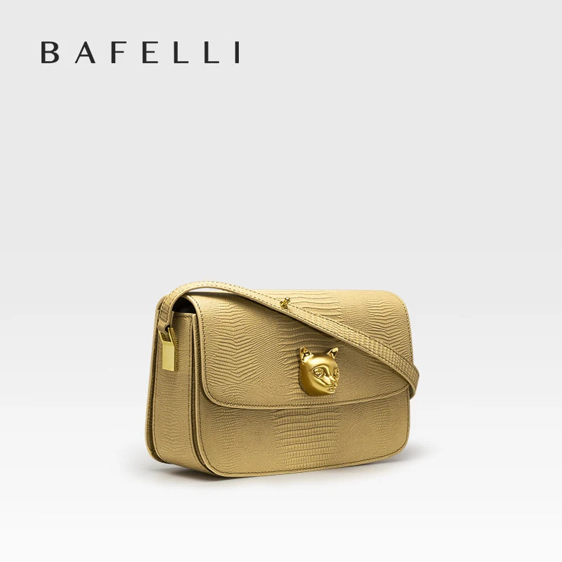 BAFELLI 2025 NEW TREND BOXY MESSAGE BAG LEATHER CAT WOMEN'S CROSSBODY FEMALE SHOULDER PURSE STYLISH FASHION LUXURY DESIGNER