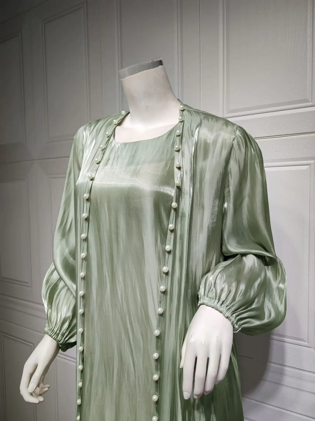 2025 Caftan Muslim Abaya Women Dress 2 Piece Set Abayas Gowns Dubai Arabic Silk Satin Kimono Cardigan Robe Outwear Autumn